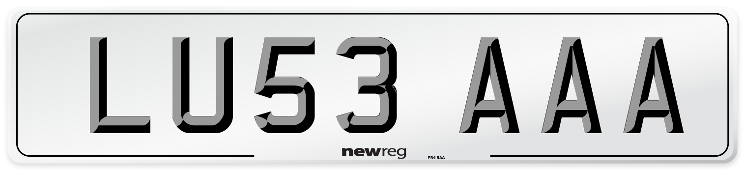 LU53 AAA Number Plate from New Reg